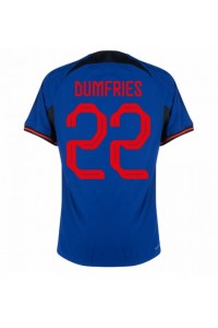 Nederland Denzel Dumfries #22 Fotballdrakt Borte Klær VM 2022 Korte ermer